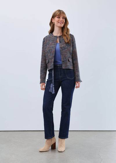 Tweed Collarless Jacket - Dream Pants