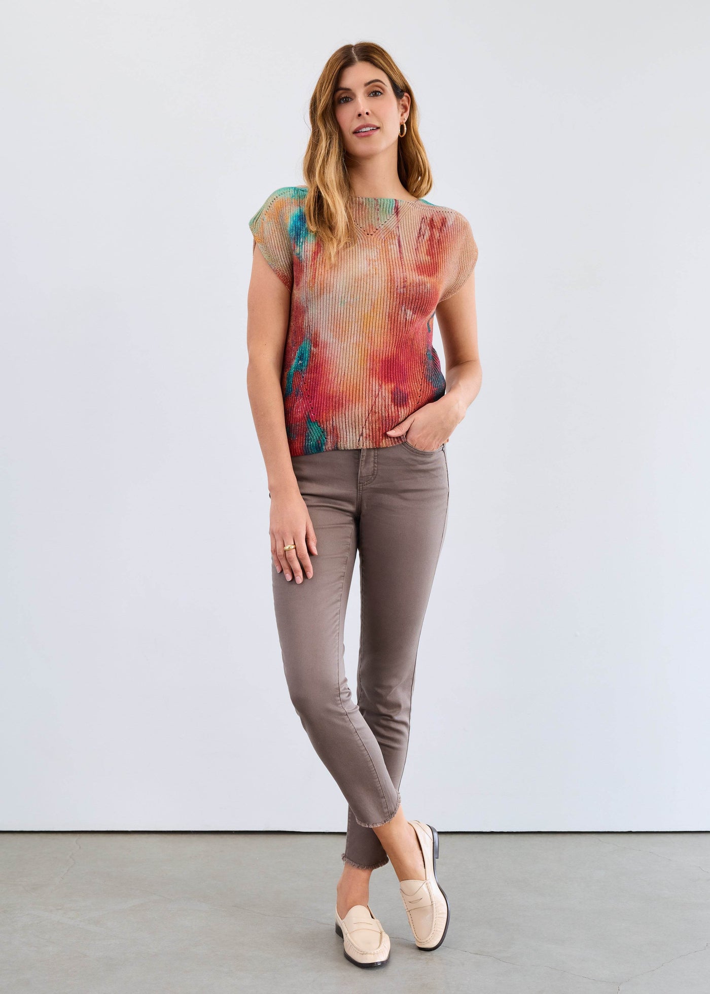 Cap Sleeve Printed Sweater - Dream Pants