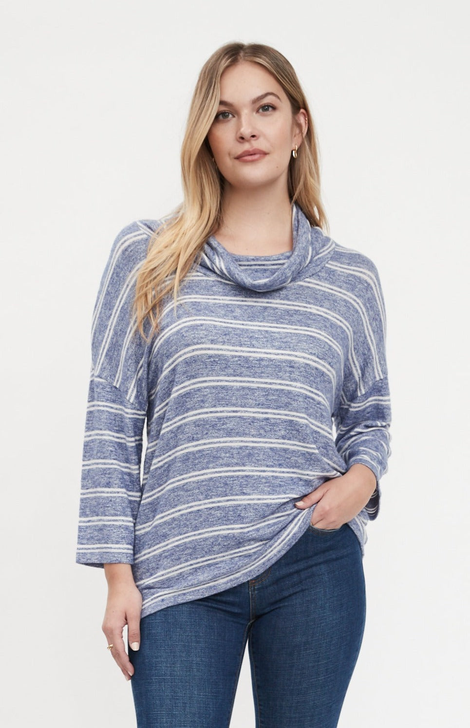 French Dressing Jeans 3/4 Sleeve Drop Shoulder Top 
