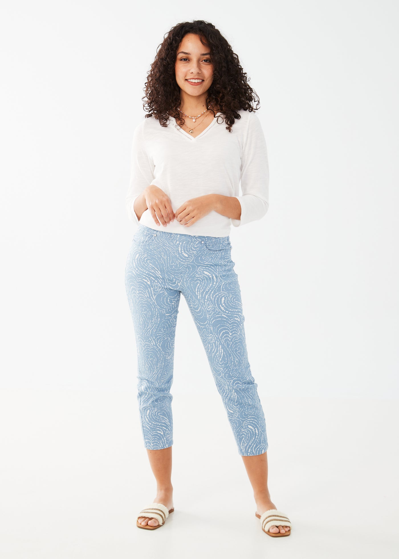 French Dressing Jeans Pull On Slim Crop 