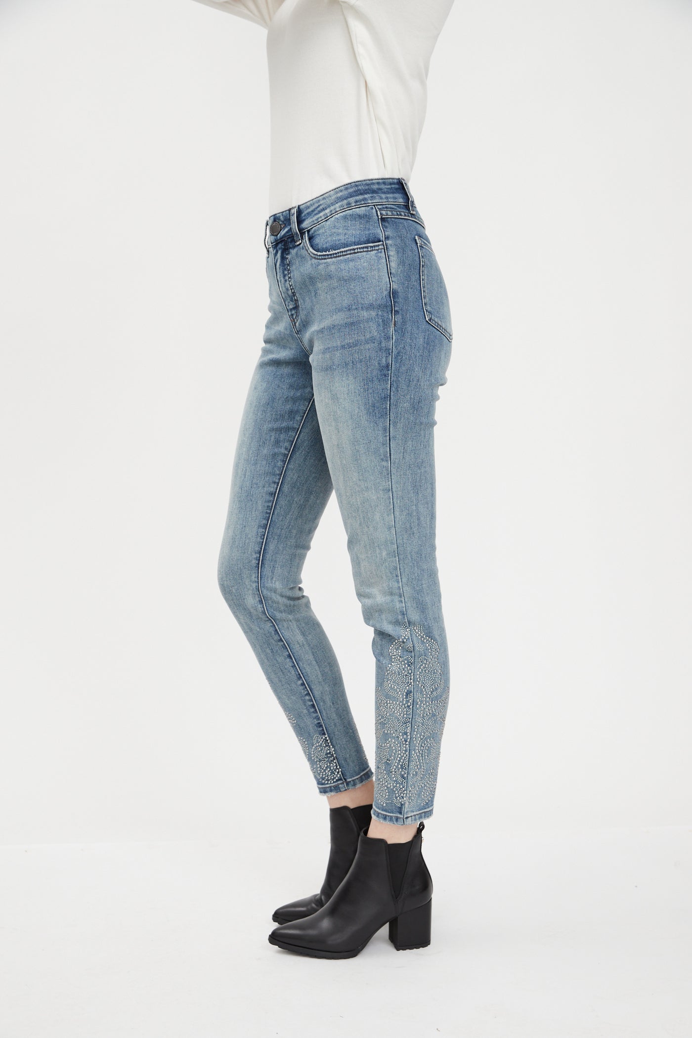 French Dressing Jeans Olivia Jeweled Slim Ankle 