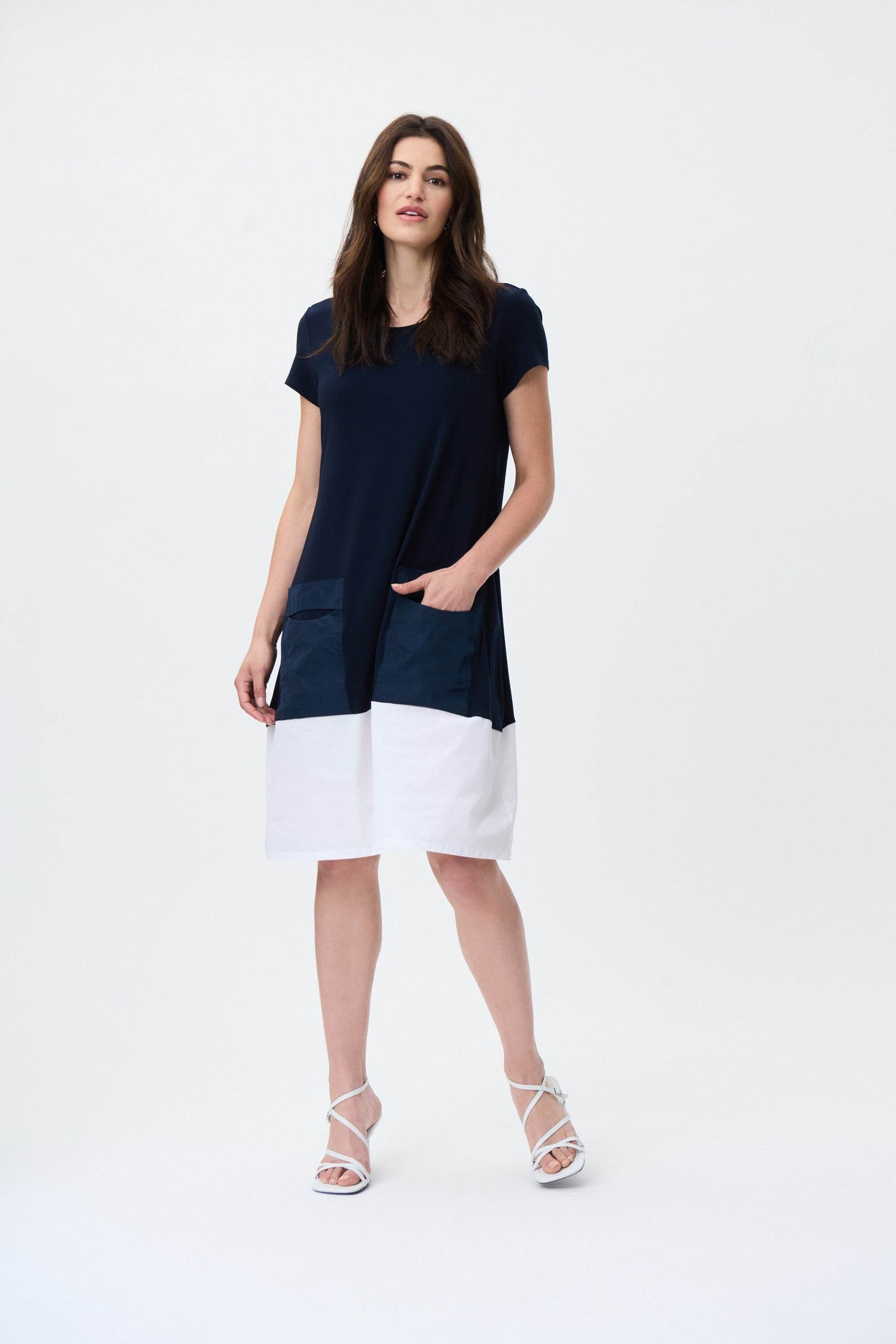 Colour-Block Short Sleeve Cocoon Dress - Dream Pants
