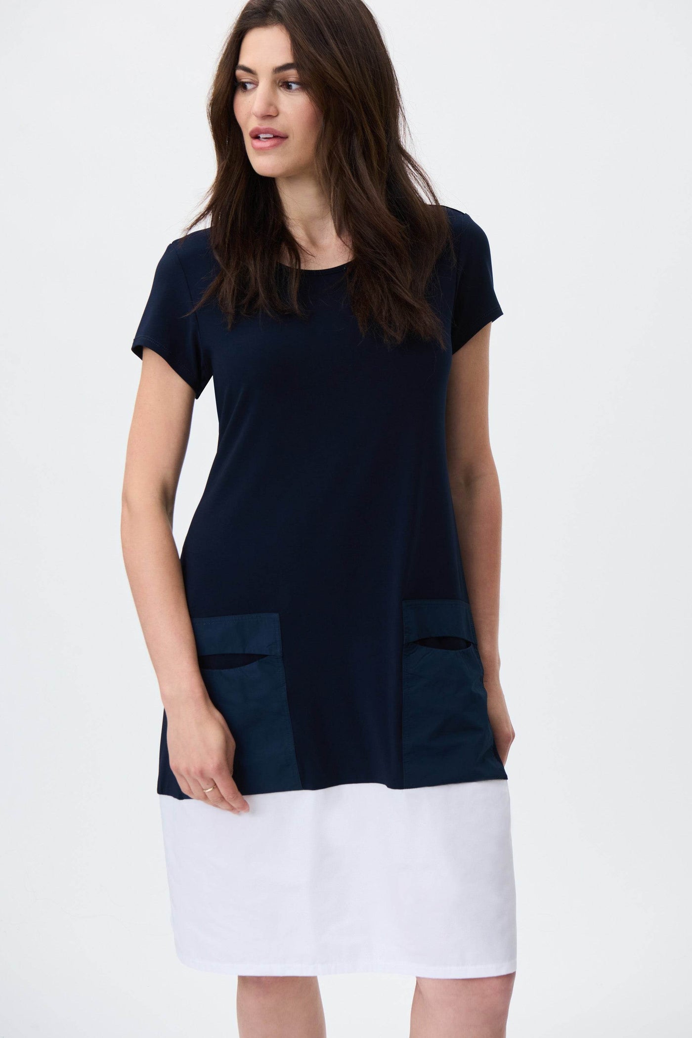Colour-Block Short Sleeve Cocoon Dress - Dream Pants