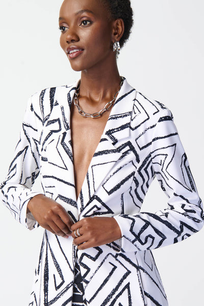 Abstract Print Silky Knit Blazer - Dream Pants