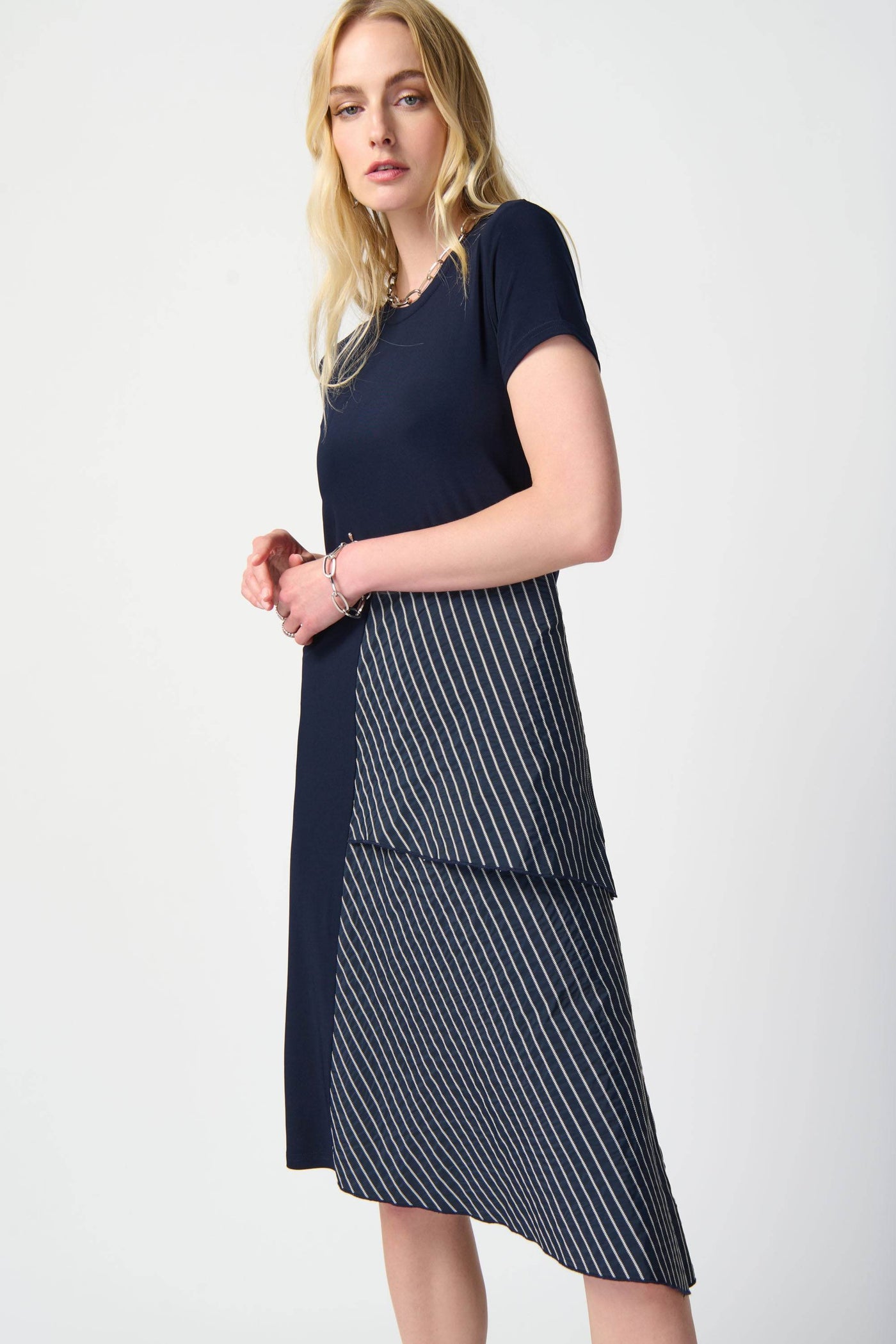 Silky Knit And Memory Asymmetrical Dress - Dream Pants