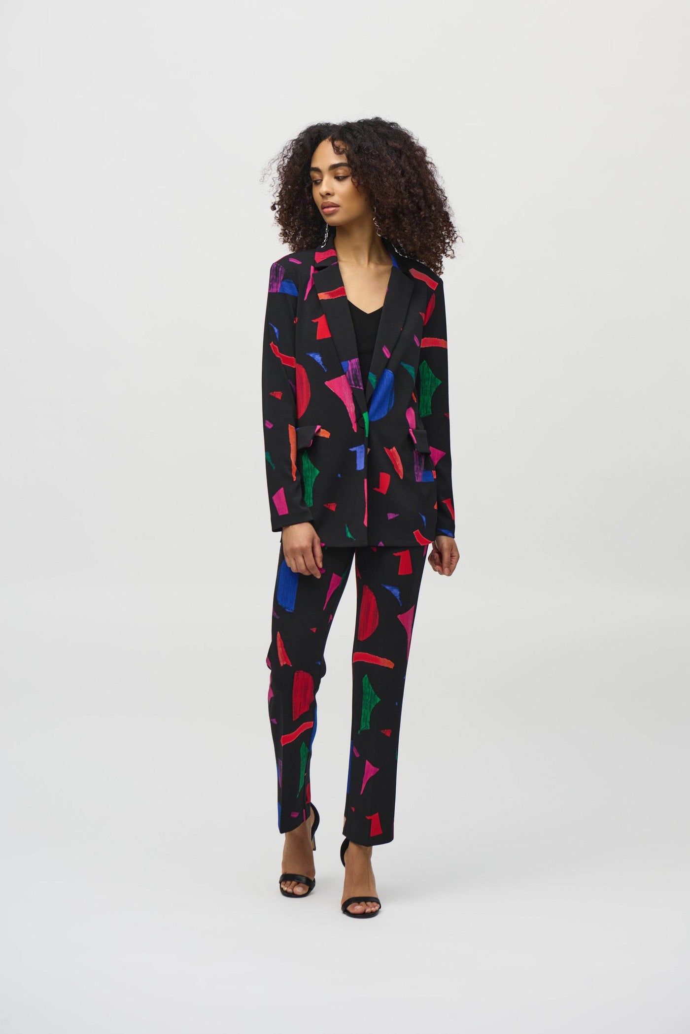 Silky Knit Abstract Print Blazer - Dream Pants