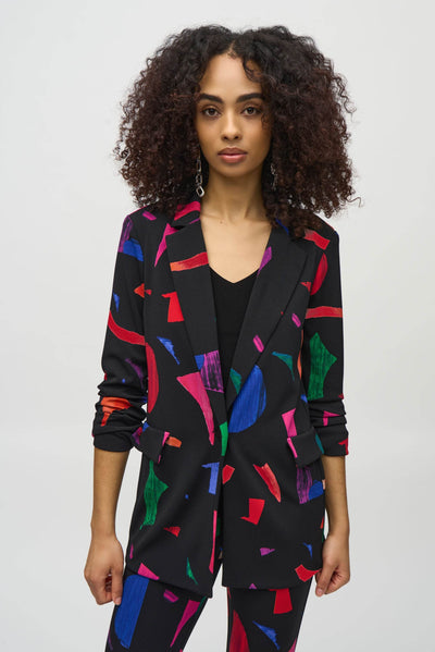 Silky Knit Abstract Print Blazer - Dream Pants