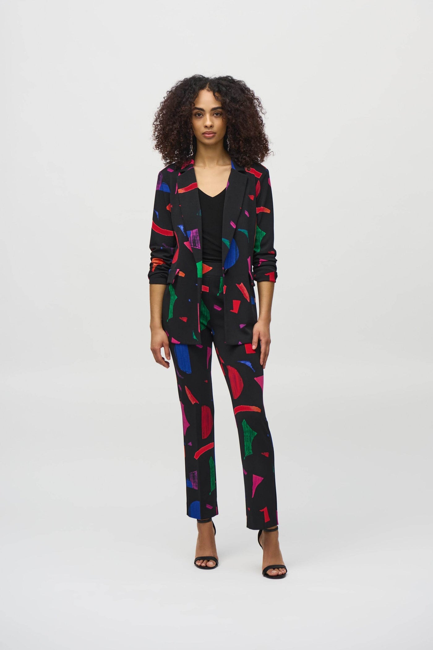 Silky Knit Abstract Print Blazer - Dream Pants