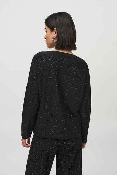 Sequined Sweater Knit Boxy Top Joseph Ribkoff
