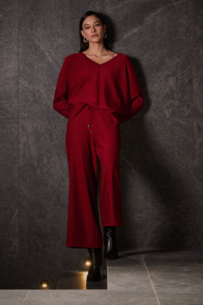 Sequined Sweater Knit Culotte Pants Joseph Ribkoff