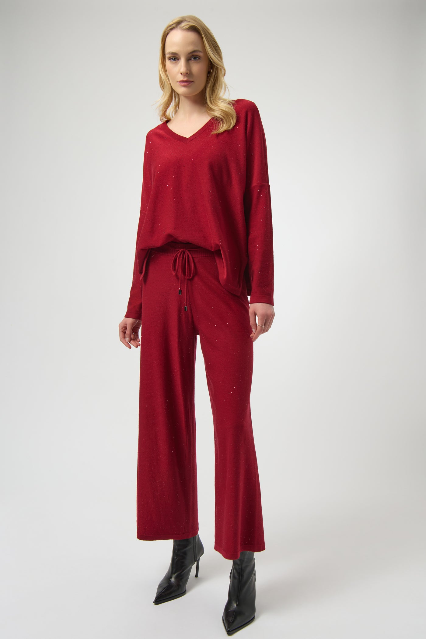 Sequined Sweater Knit Culotte Pants Joseph Ribkoff