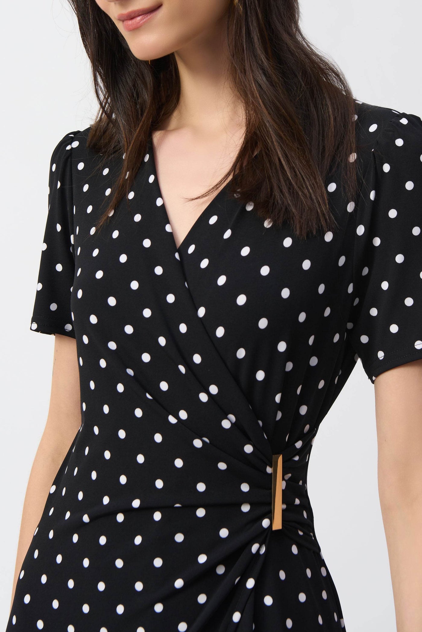 Silky Knit Dot Print Wrap Culotte Jumpsuit - Dream Pants