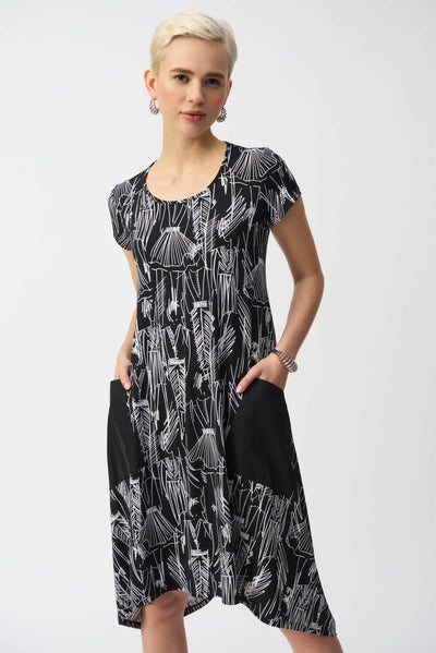 Silky Knit Conversasional Print Cocoon Dress - Dream Pants