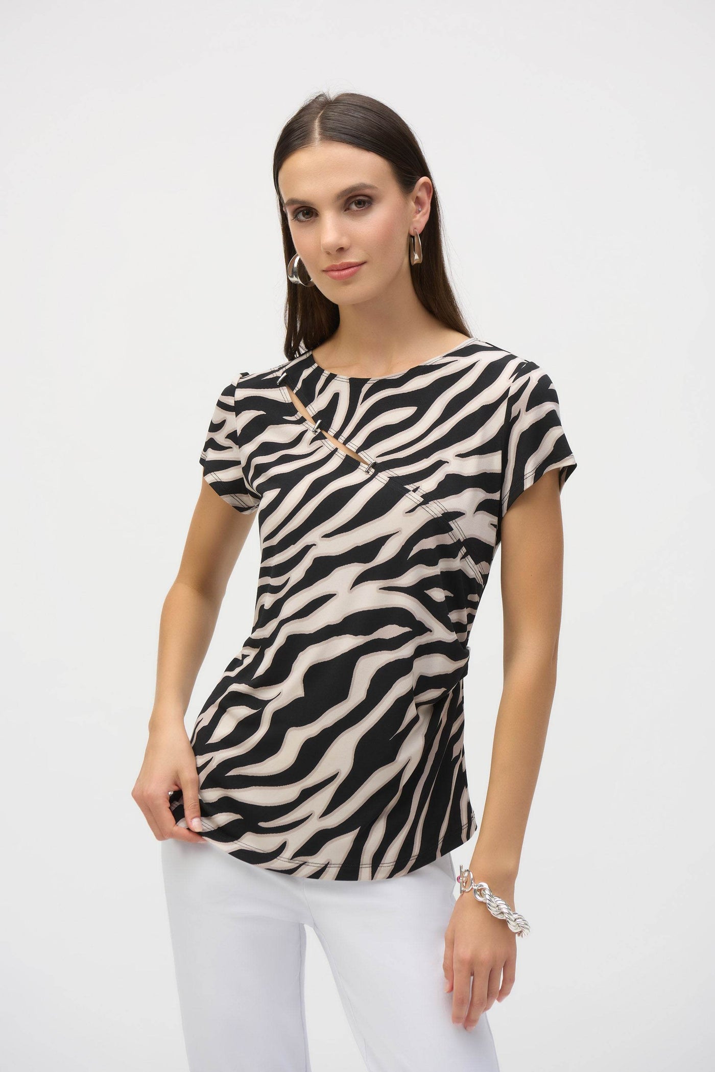 Silky Knit Animal Print Fitted Top - Dream Pants