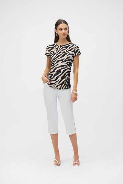 Silky Knit Animal Print Fitted Top - Dream Pants