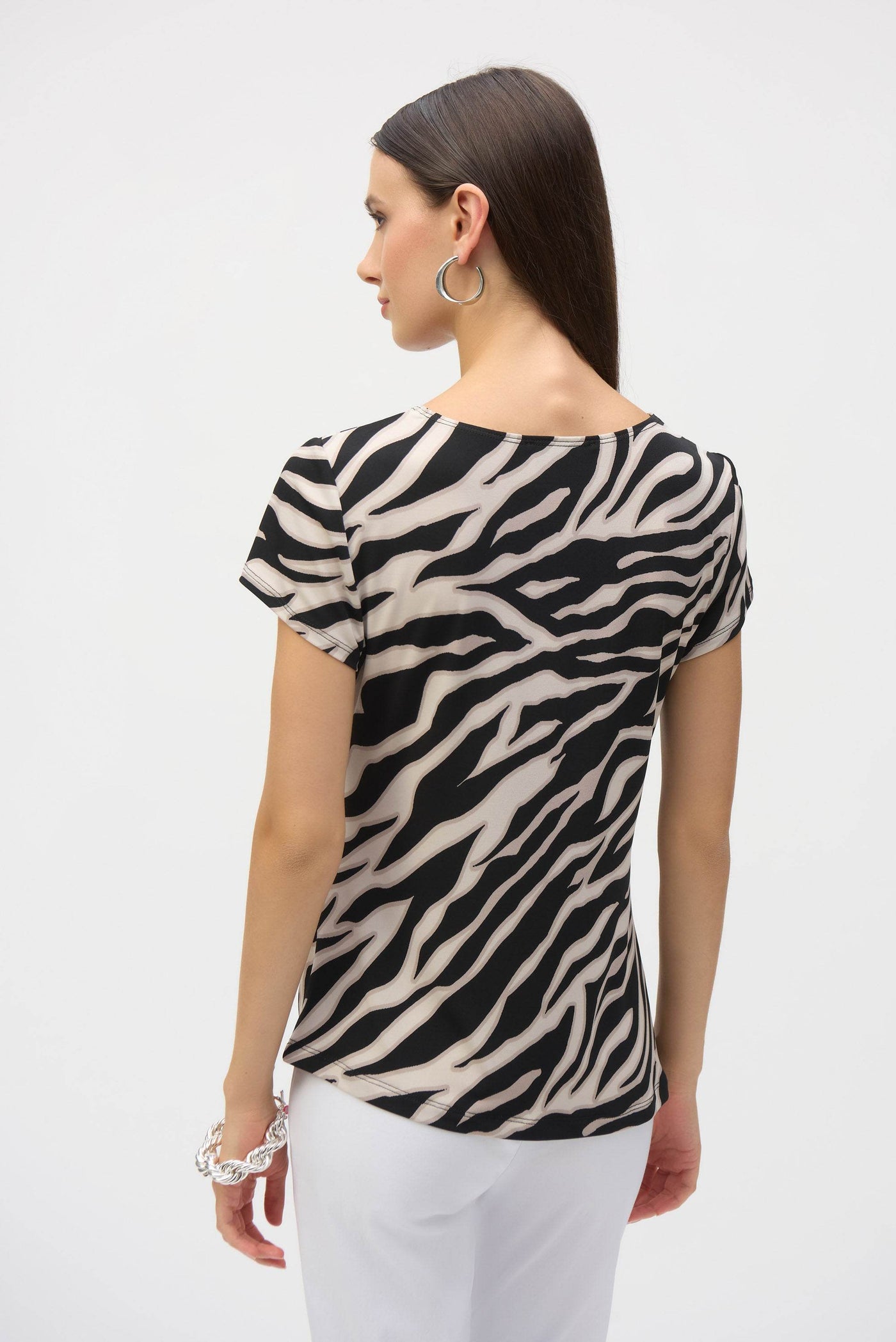 Silky Knit Animal Print Fitted Top - Dream Pants