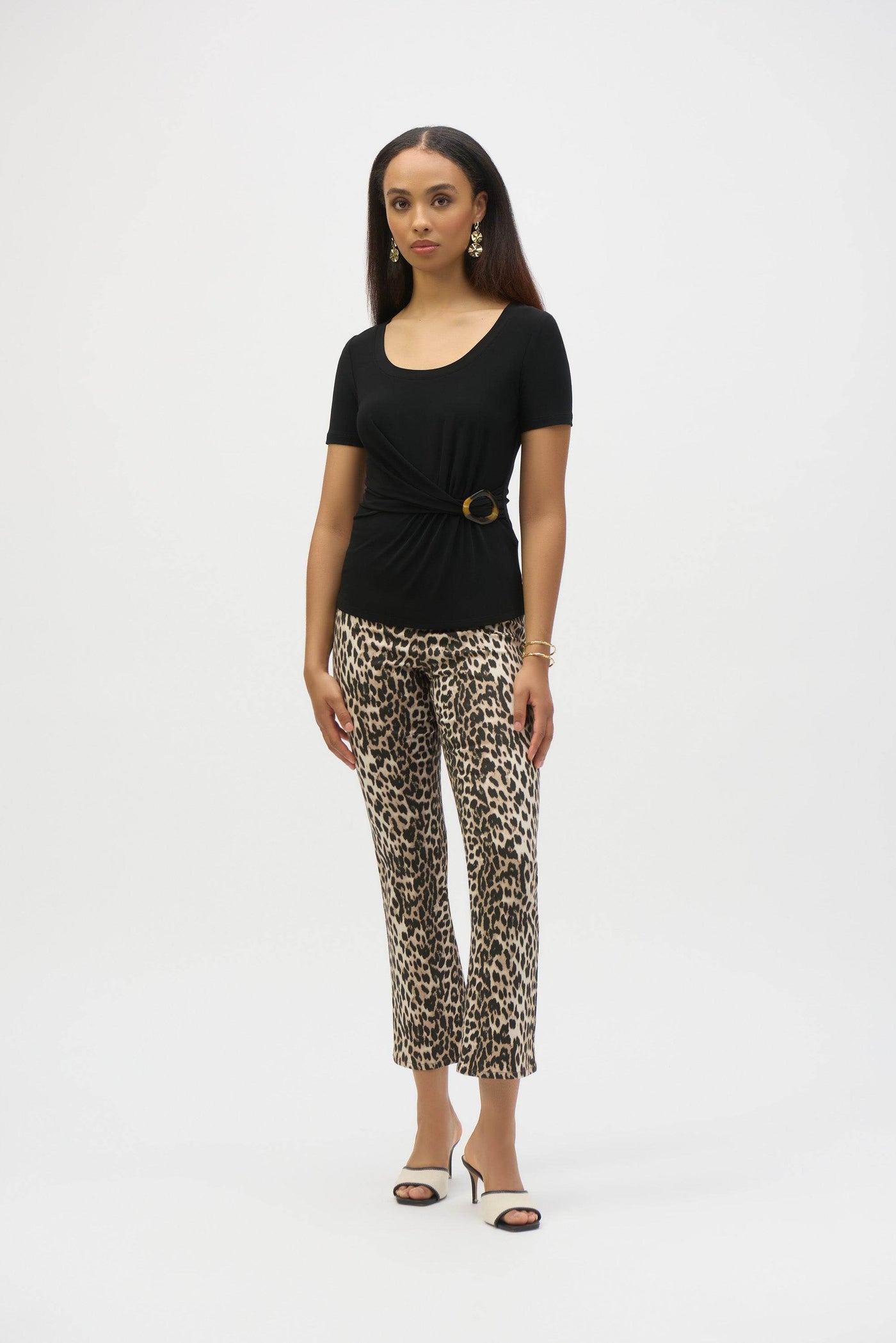 Straight Leg Leopard Print Stretch Jeans - Dream Pants