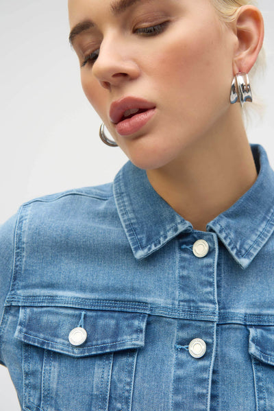 Stretch Denim Jacket with Embroidery - Dream Pants