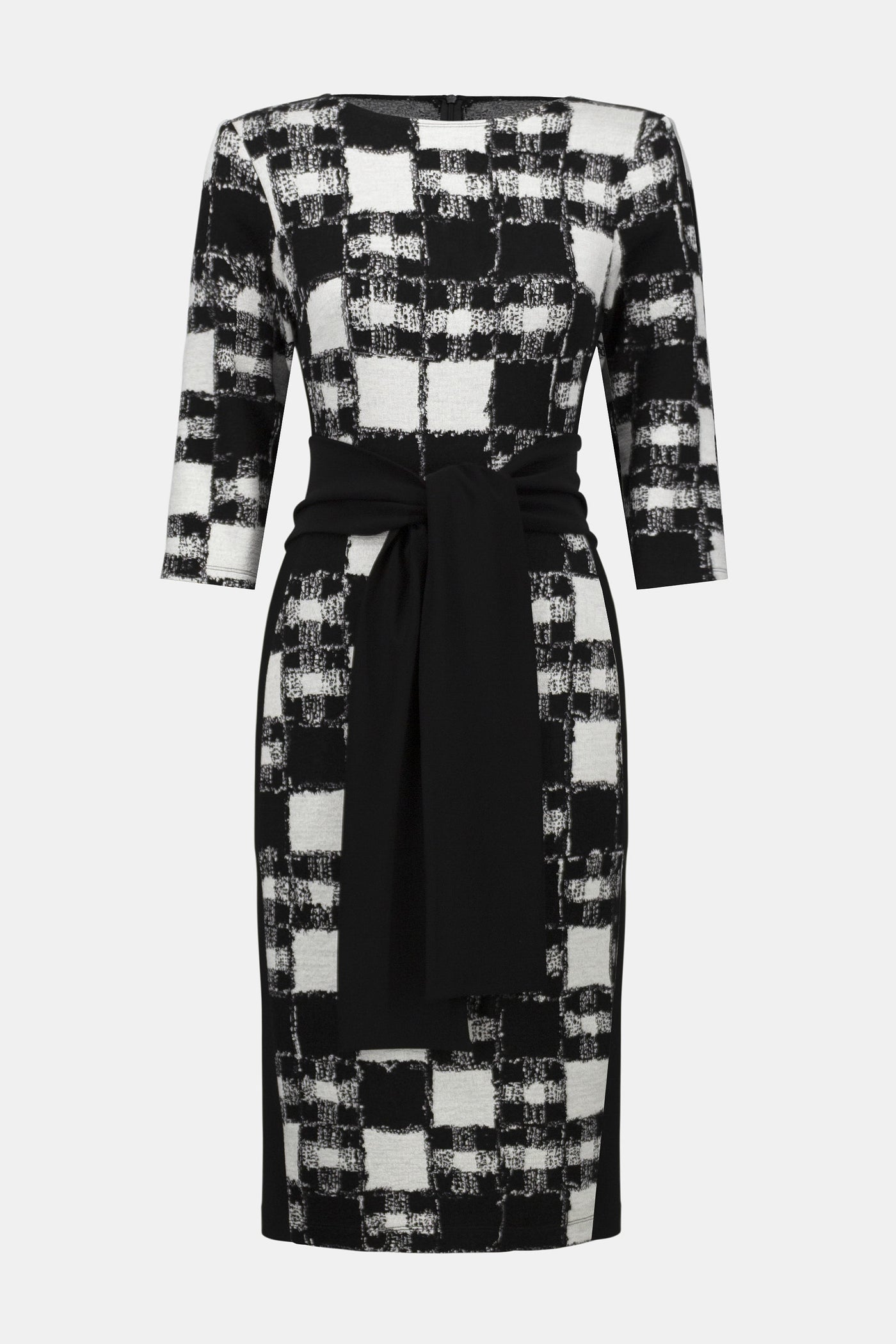 Jacquard Sweater Plaid Print Sheath Dress Joseph Ribkoff