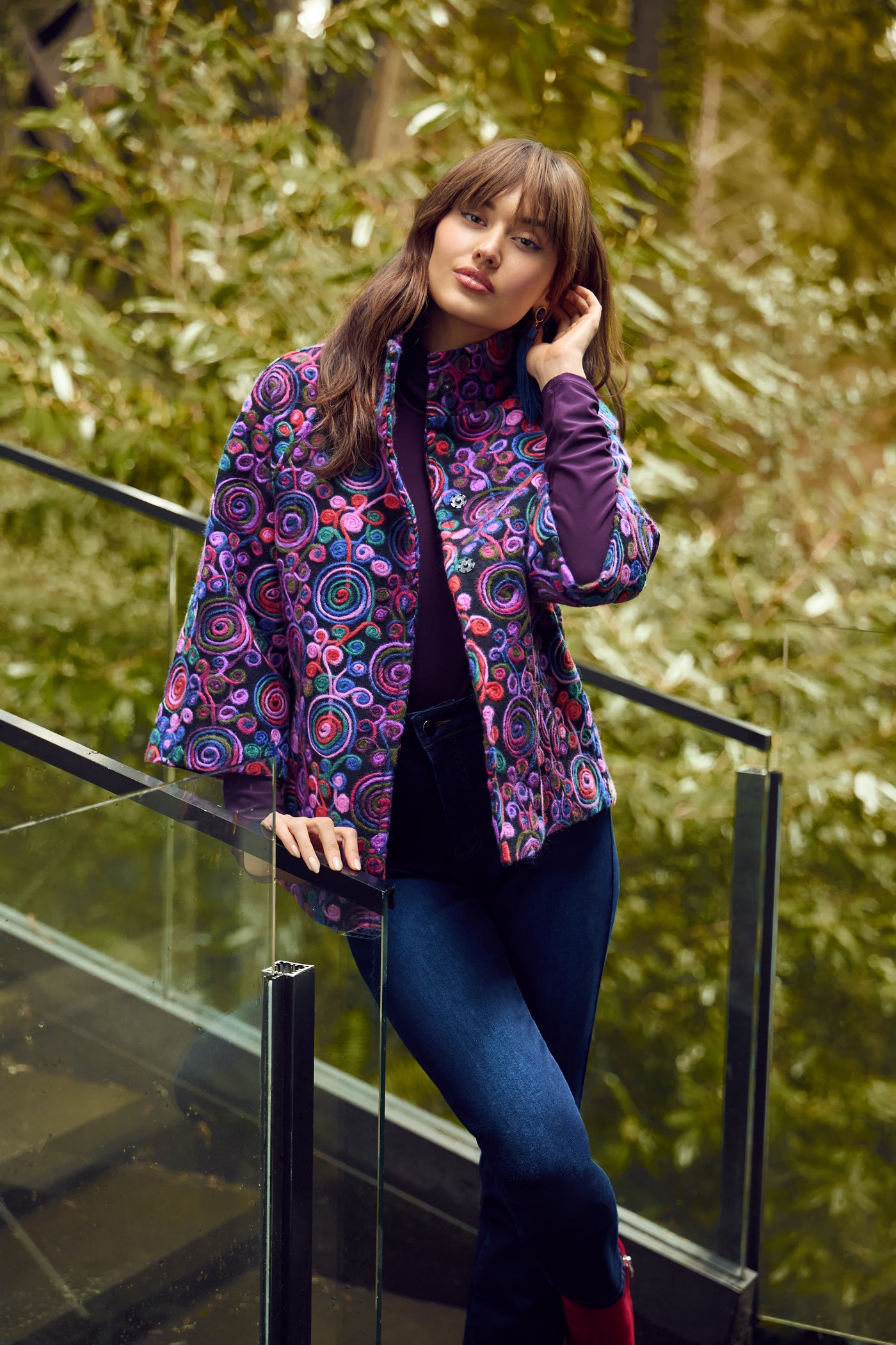 Colorful Abstract Print Jacket Frank Lyman