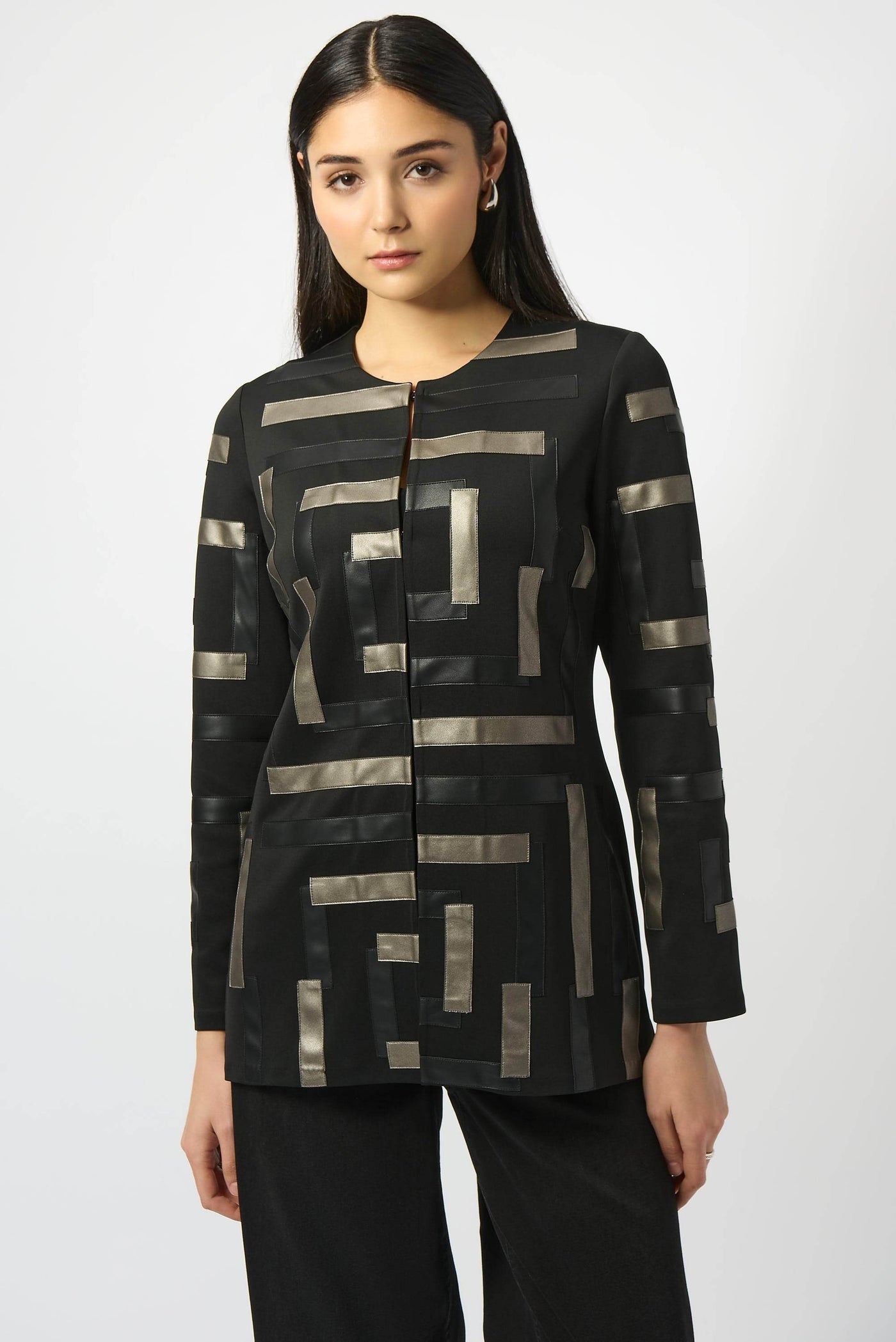 Scuba & Leatherette Collarless Jacket - Dream Pants