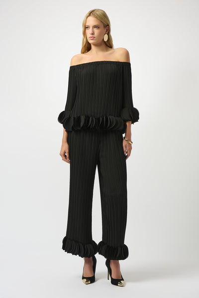 Georgette Wide Leg Pleated Pants Joseph Ribkoff