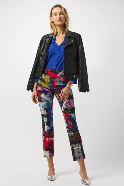 Foiled Faux Suede Fitted Jacket Joseph Ribkoff