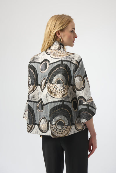 Abstract Jacquard Trapeze Jacket Joseph Ribkoff