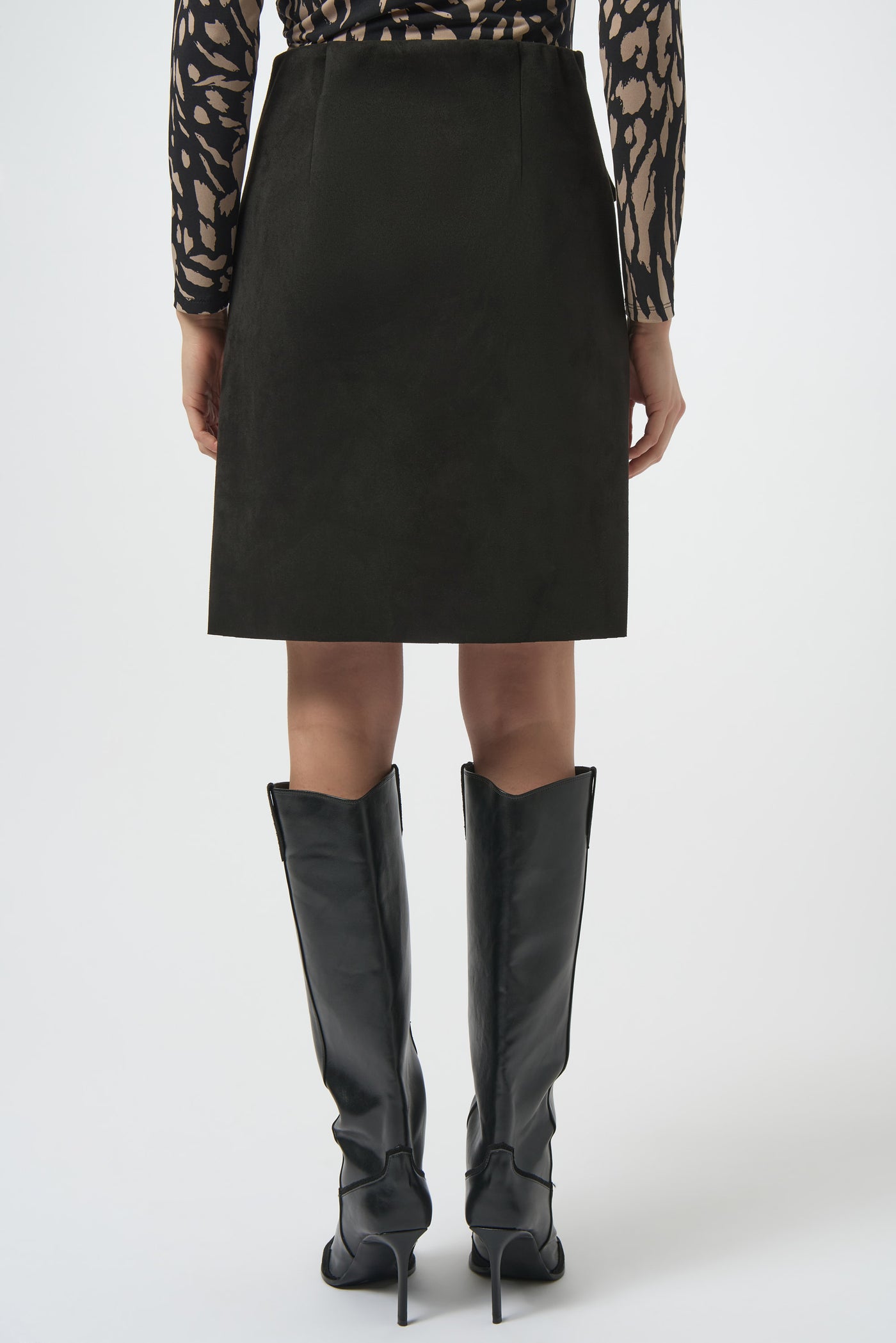 Faux Suede A-Line Skirt Joseph Ribkoff