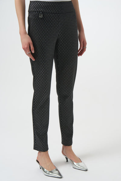 Foiled Heavy Knit Slim Fit Pants Joseph Ribkoff