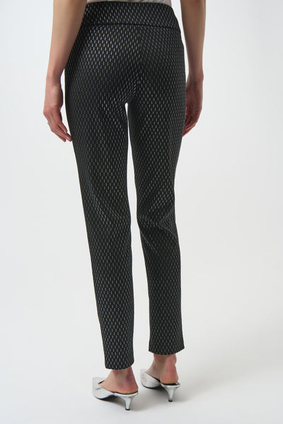 Foiled Heavy Knit Slim Fit Pants Joseph Ribkoff