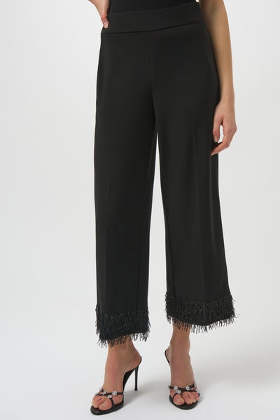 Silky Knit Culotte with Novelty Fringe Hem Joseph Ribkoff