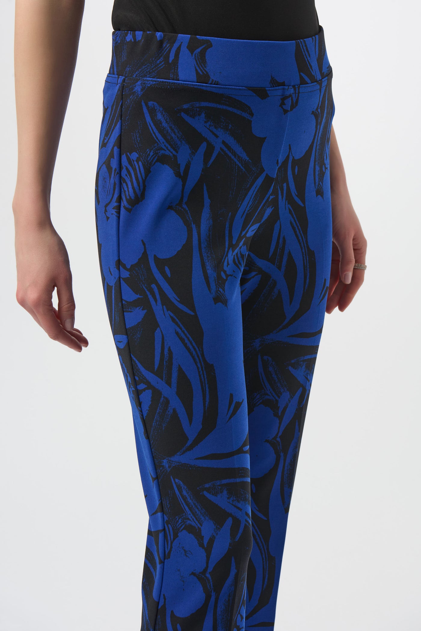 Silky Knit Floral Print Straight Leg Pants Joseph Ribkoff