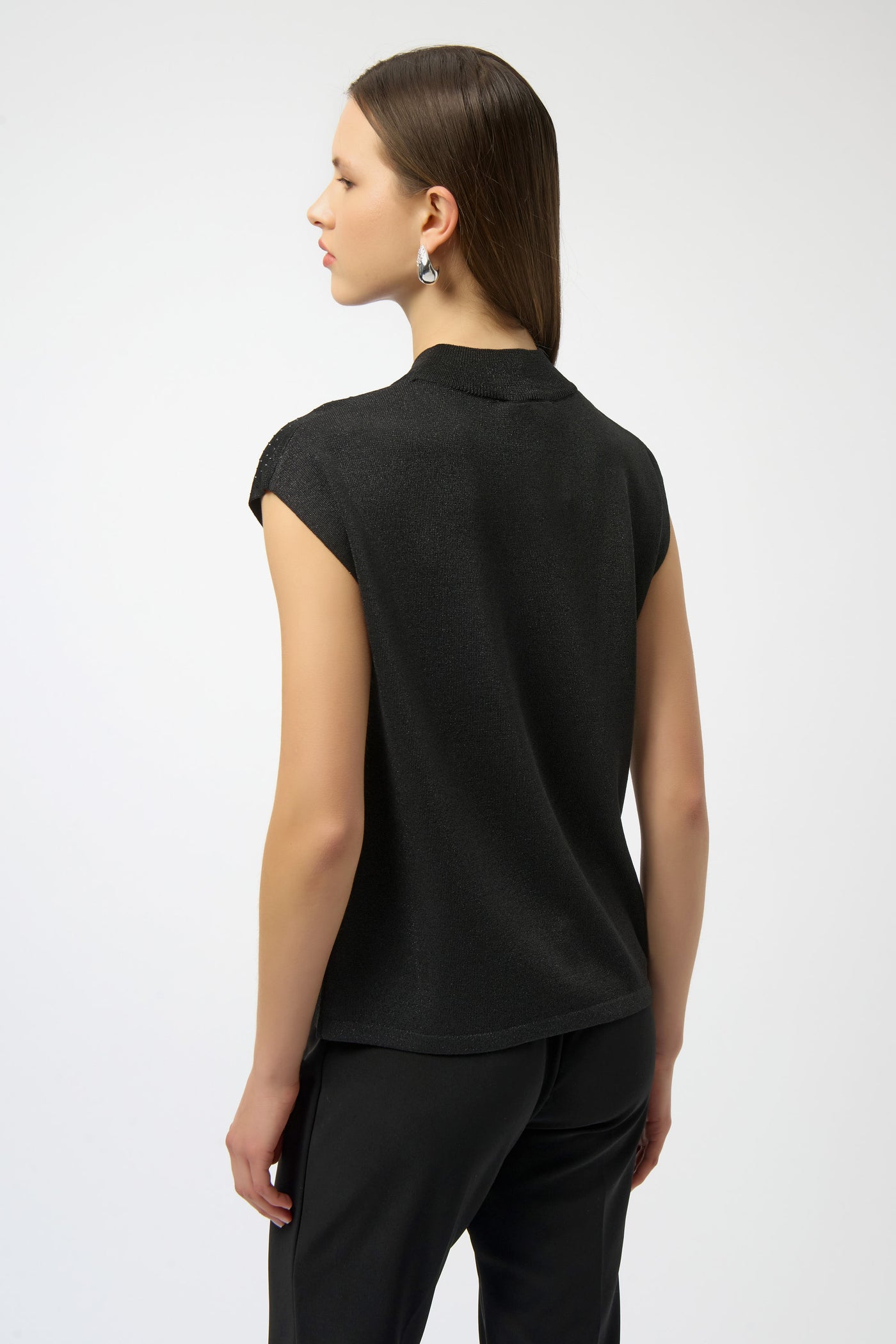 Sweater Knit Sleeveless Pullover with Iron-On Detail Joseph Ribkoff