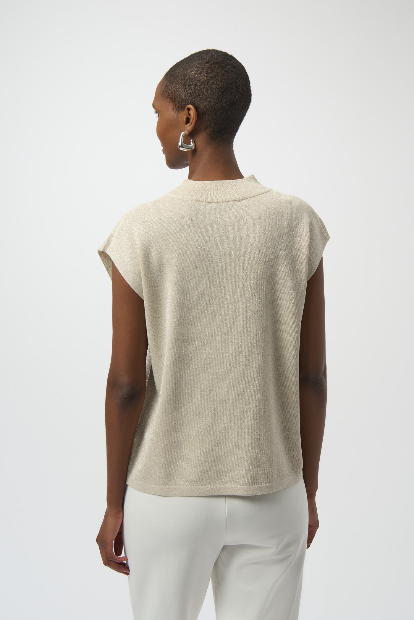 Sweater Knit Sleeveless Pullover with Iron-On Detail Joseph Ribkoff