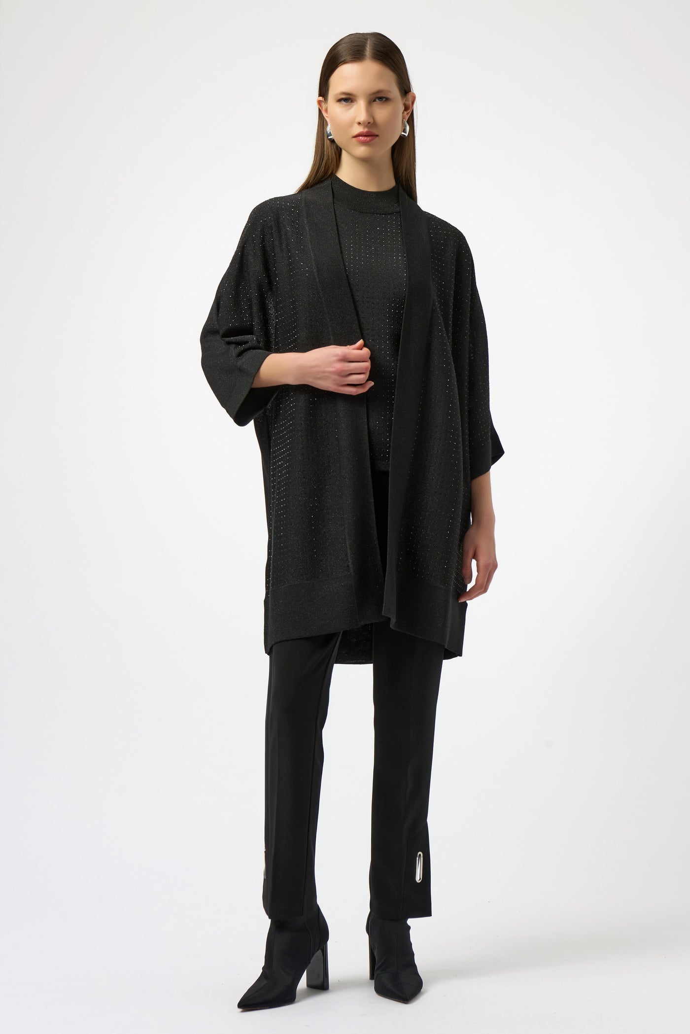 Sweater Knit Cover-Up with Iron-On Detail Joseph Ribkoff