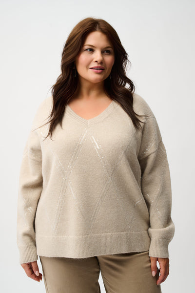 Sweater Knit Pullover with Sequins Joseph Ribkoff