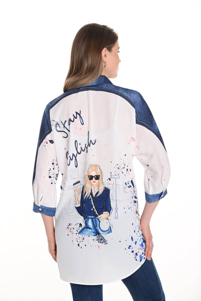 Graphic Buttoned Shirt - Dream Pants