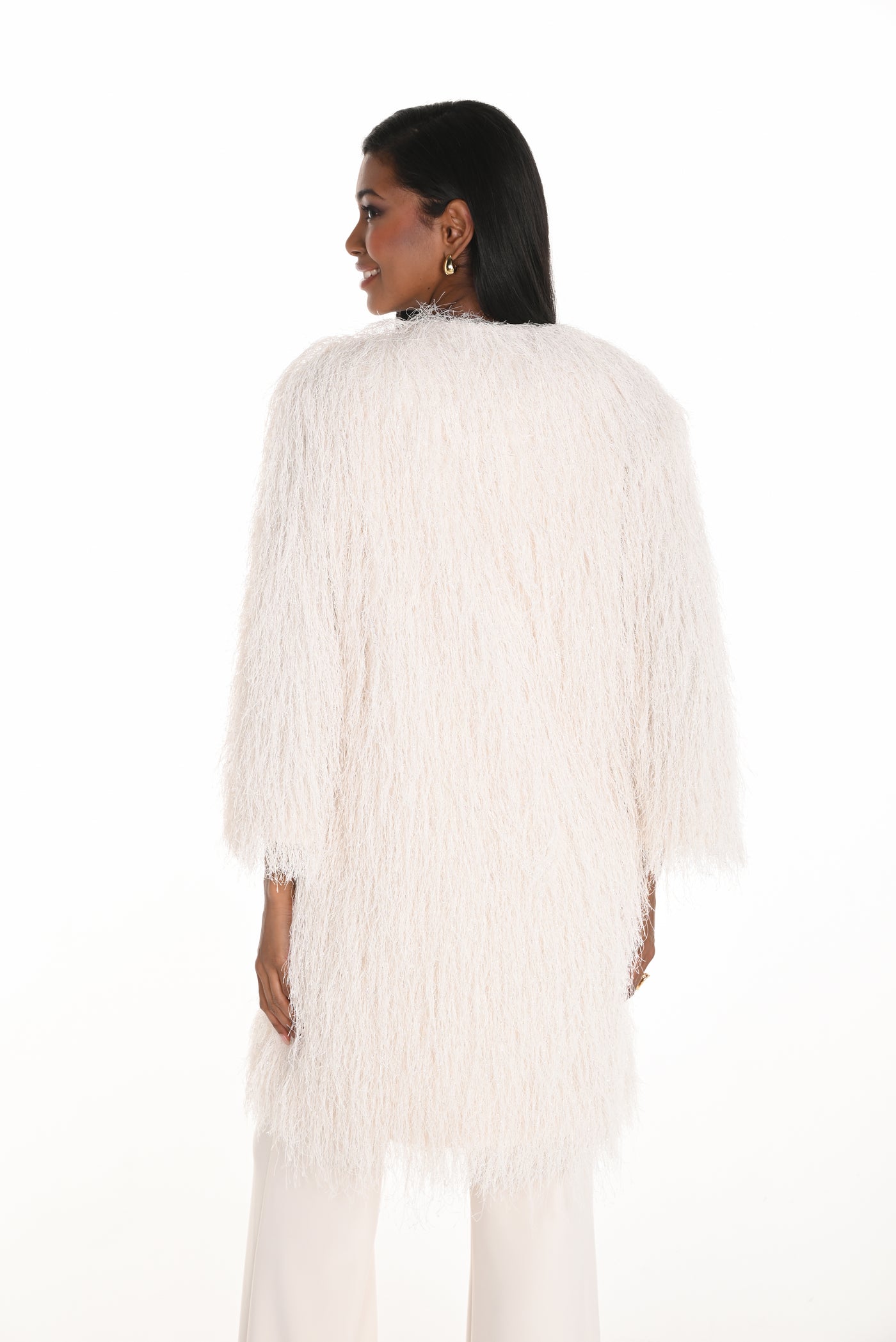 Feathered Textured Coat Frank Lyman