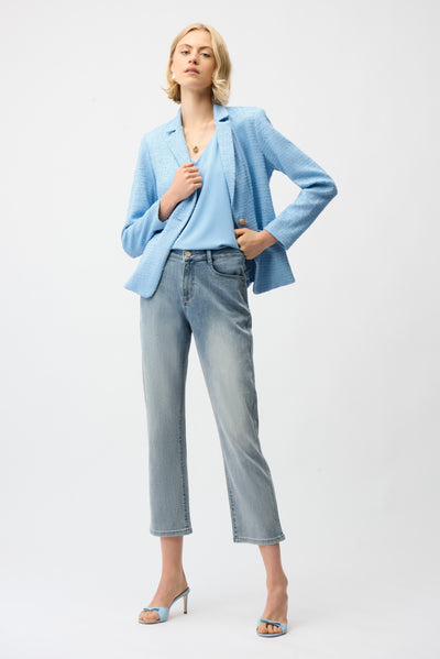 Bouclé Fitted Blazer With Notched Collar Joseph Ribkoff