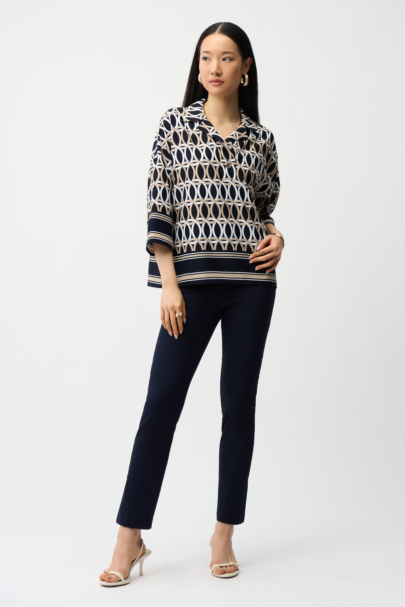 Jacquard Straight Pull-On Pants Joseph Ribkoff