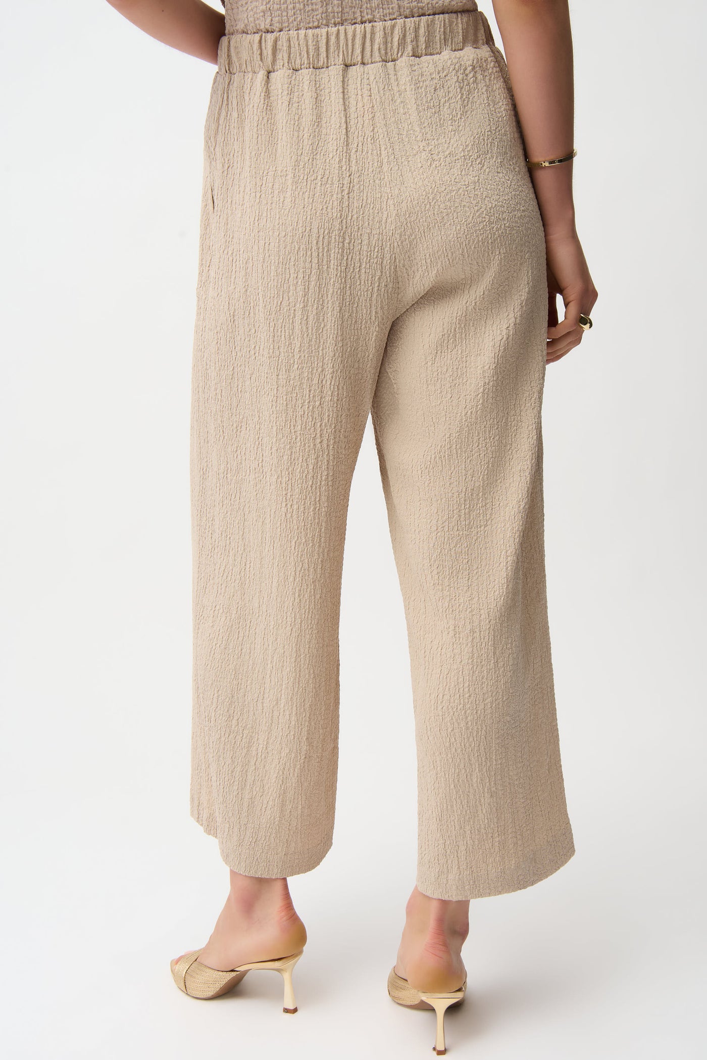 Seersucker Pull-On Crop Pants With Front Pockets Joseph Ribkoff