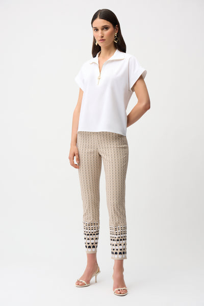 Millennium Geometric Print Straight Pull-On Pants Joseph Ribkoff