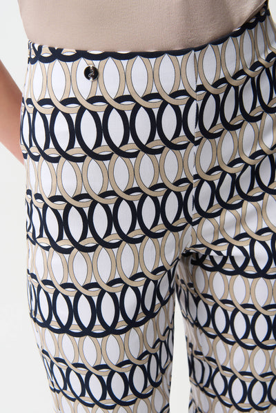 Millennium Geometric Print Straight Pull-On Pants Joseph Ribkoff