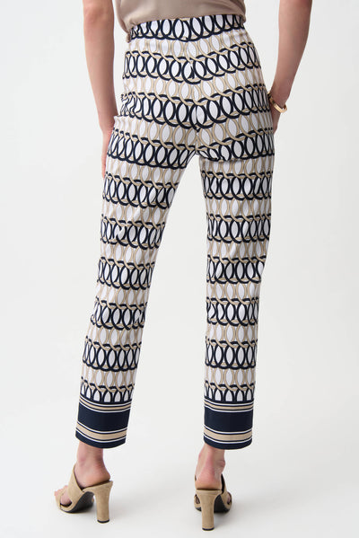 Millennium Geometric Print Straight Pull-On Pants Joseph Ribkoff