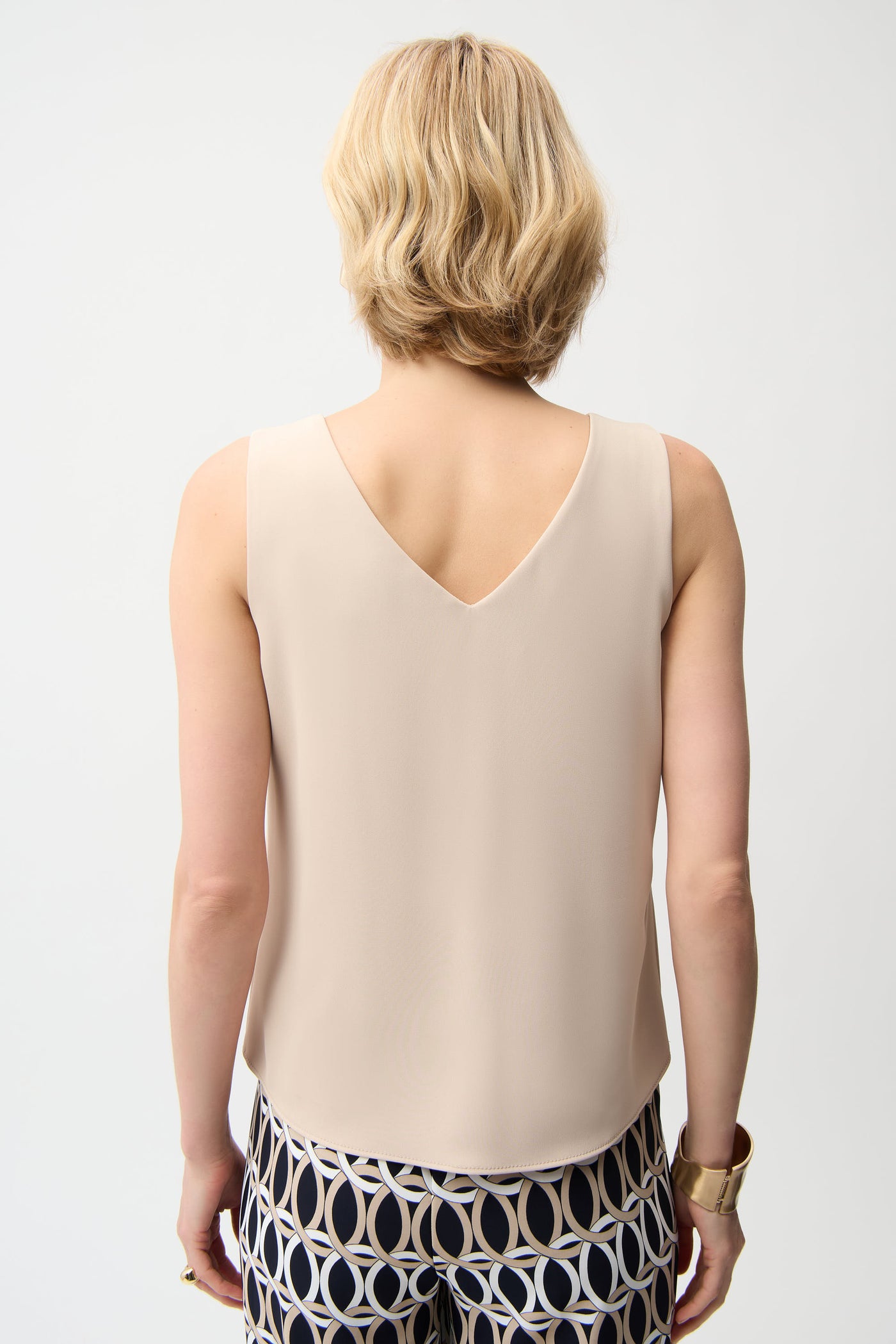 Woven Twill Sleeveless Straight Top With V-neckline Joseph Ribkoff