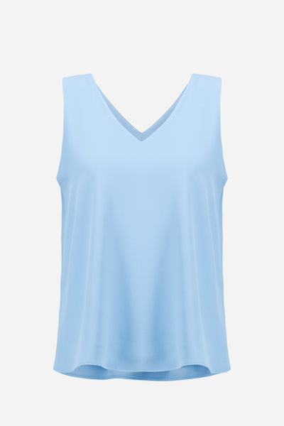 Woven Twill Sleeveless Straight Top With V-neckline Joseph Ribkoff