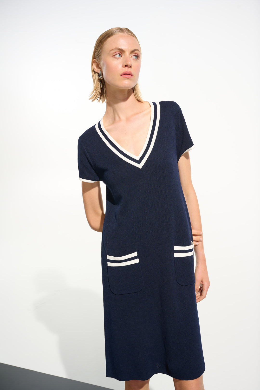 Joseph Ribkoff Viscose Knit A-Line Dress With Rib Trim 261648 Dream Pants Joseph Ribkoff Viscose Knit A-Line Dress With Rib Trim 261648 Dream Pants