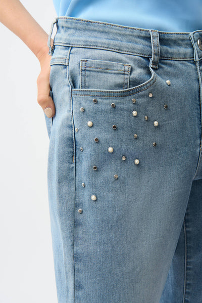 Slim Leg Jeans With Pearls and Studs French Dressing Jeans