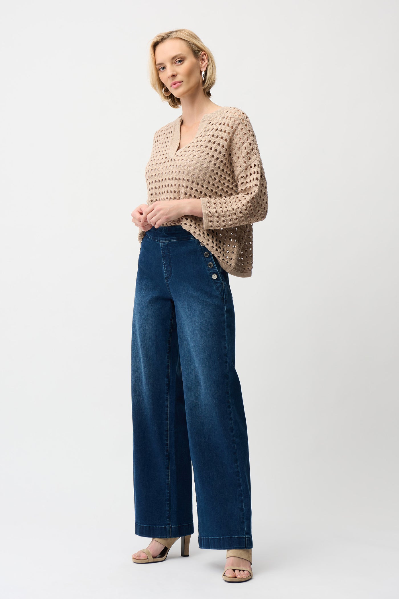 Wide Leg Pull-On Jeans Joseph Ribkoff